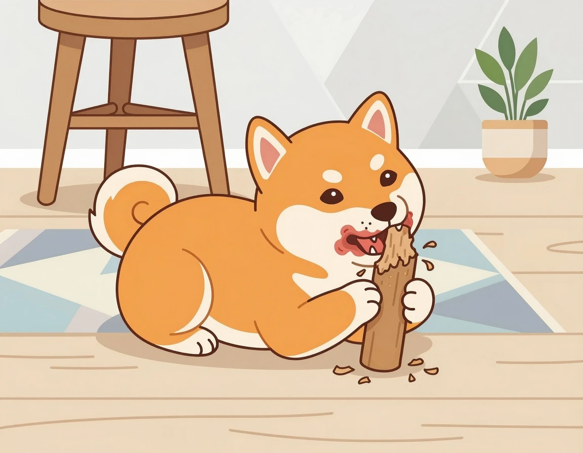 가구를 물어뜯는 이갈이 시기 강아지