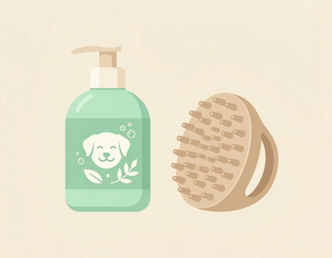 피부 자극이 적은 강아지 샴푸와 부드러운 브러쉬