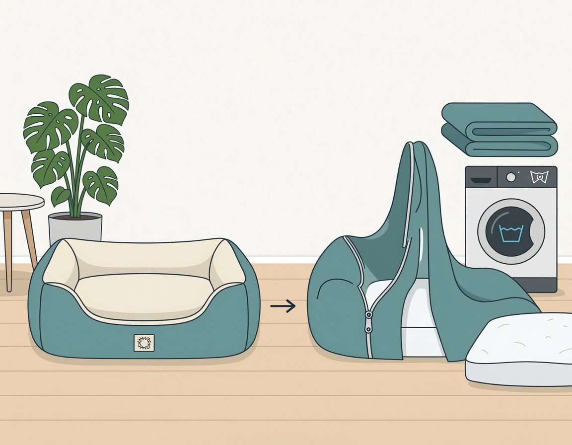 세탁이 편리한 분리형 커버 강아지 침대