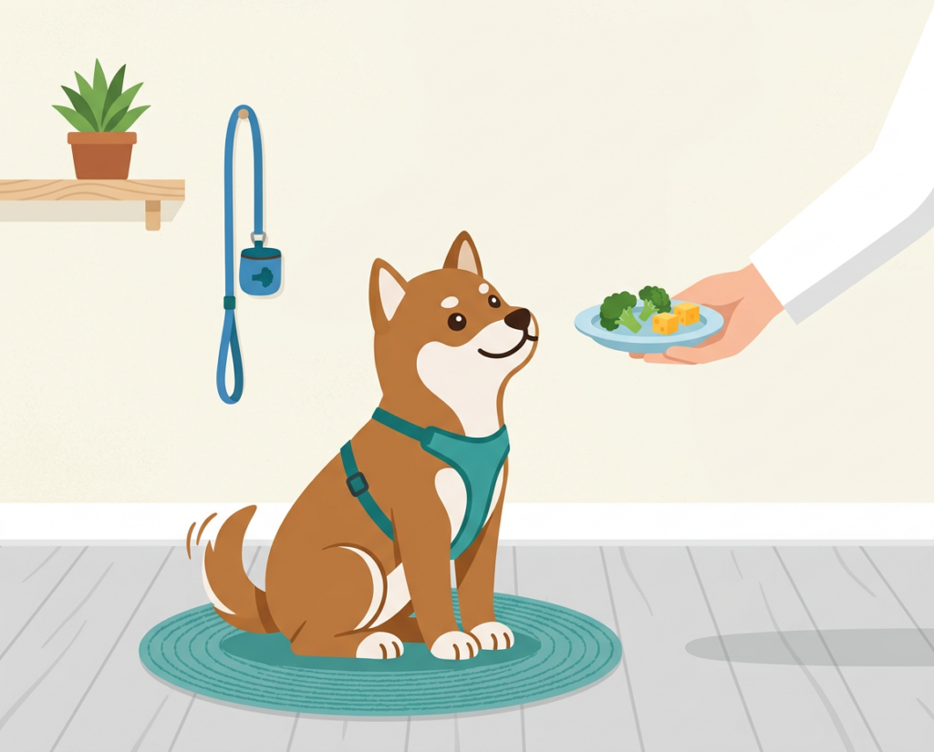 건강한 훈련용 간식 먹는 베니