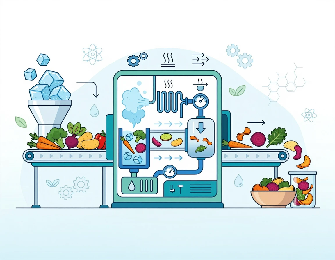 영양소를 보존하는 동결건조 원리 일러스트