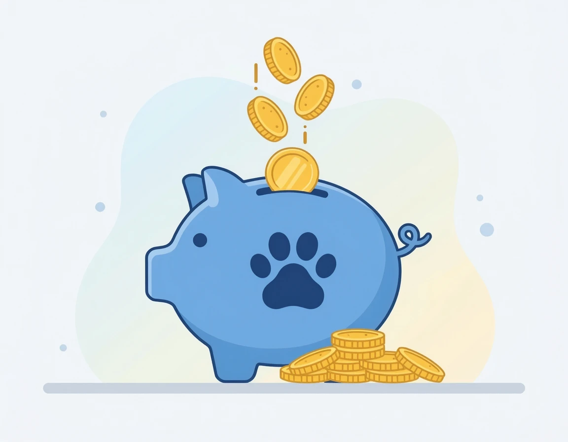 동물등록 지원금 혜택을 상징하는 저금통 일러스트
