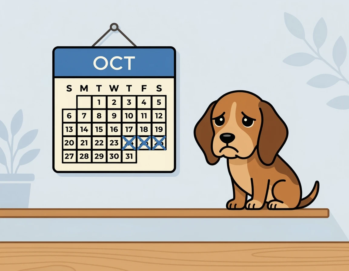 3일 이상 지속되는 식욕 부진을 나타내는 달력 일러스트