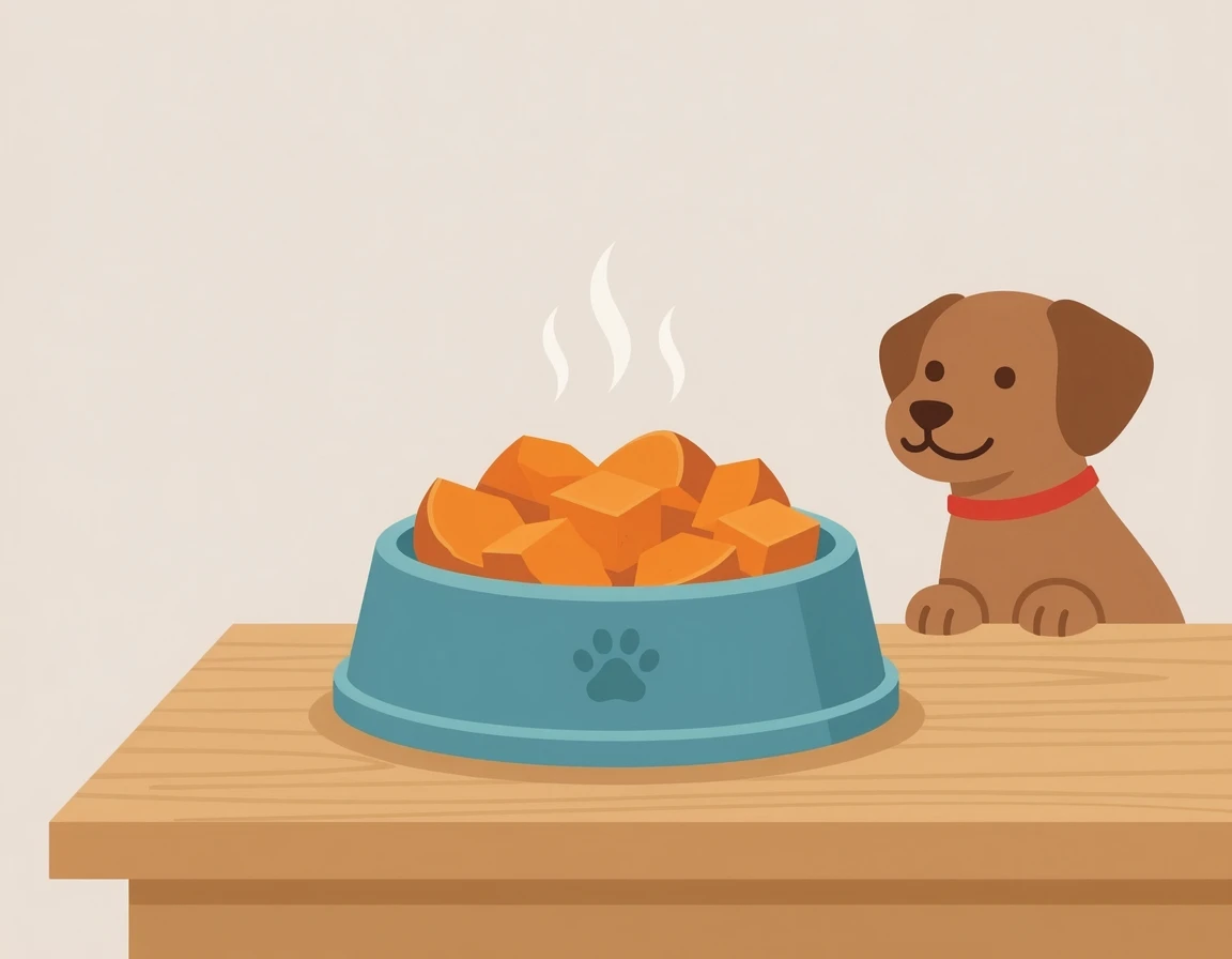 강아지용 삶은 고구마 일러스트